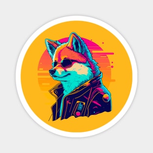 Synthwave doge Magnet